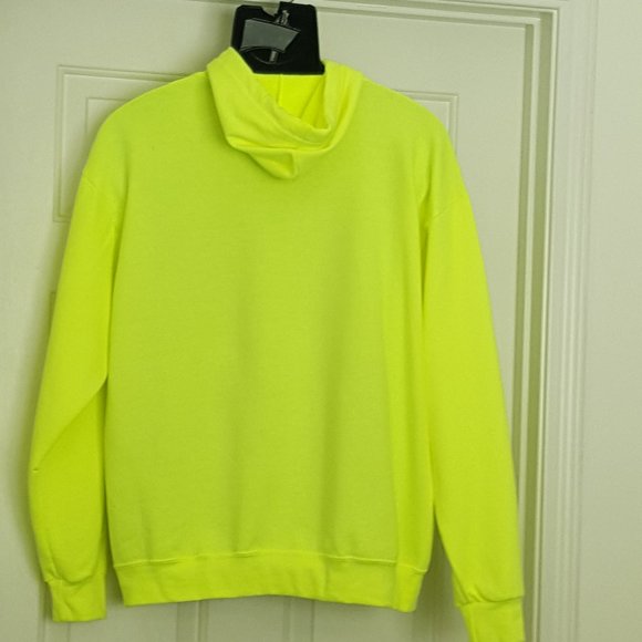 New Men's Fleece Pullover Hoodie Sweatshirt, Size L Yellow . - Picture 3 of 10